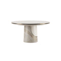 Eenvoudige ronde tafel met sculpturale basis en luxe afwerking