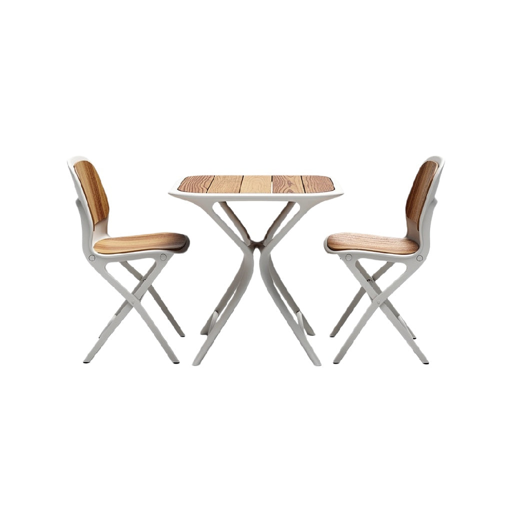 Moderne Vouwtafel met Houten Stoelen - Minimalistisch Design