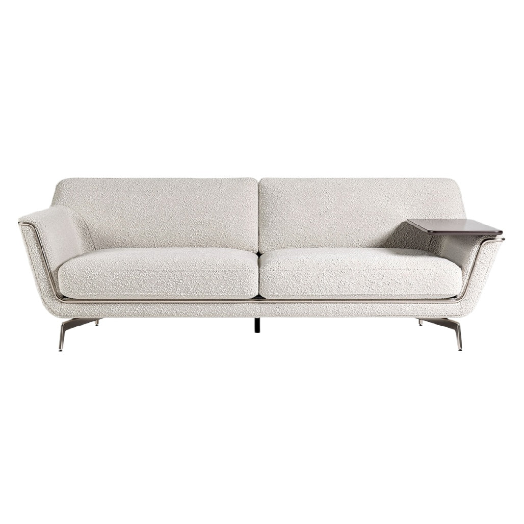 "Moderne Strakke Sofa met Houten Leuning"
