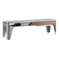**Modern Design Salontafel met Houten en Metaal Elementen**